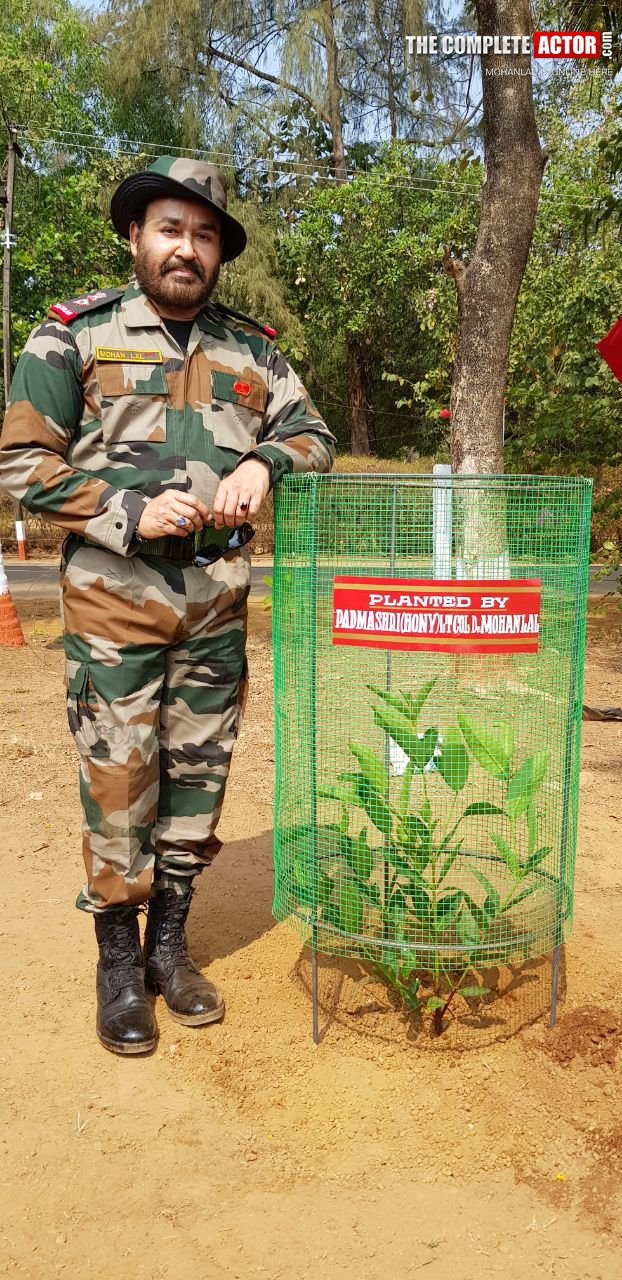 Lt. Col Mohanlal Visiting  Terriers at 122 INF BN (TA) Madras, Kannur.